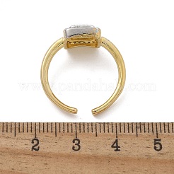 Brass Micro Pave Clear Cubic Zirconia Cuff Rings for Women&nbsp;RJEW-U041-09G