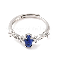 Horse Eye Natural Mixed Stone Adjustable Rings&nbsp;RJEW-Q817-02P
