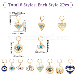 16Pcs 8 Styles Evil Eye Alloy Enamel Pendant Locking Stitch Markers&nbsp;HJEW-SC00179