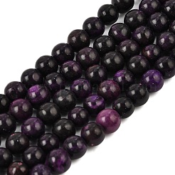 Natural Dyed White Jade(Imitation Charoite) Beads Strands&nbsp;GG-CBA0743-J02-6mm