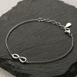 S925 Silver Zircon 8-Shaped Bracelet Stylish Minimalist Daily Wear Jewelry&nbsp;JF0394