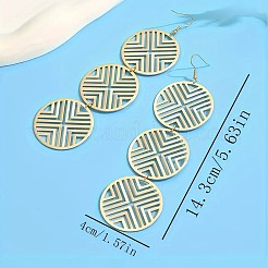 Alloy Flat Round Dangle Earrings&nbsp;FS-WG3E16A-01