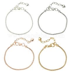 4Pcs 4 Colors Brass European Style Bracelet Making&nbsp;MAK-FS0001-04