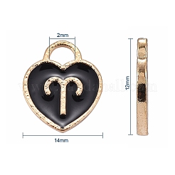 Alloy Enamel Charms with 12 Constellations&nbsp;ENAM-CJ0001-63