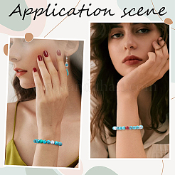 DIY Synthetic Turquoise Round Beads Bracelets Making Kits&nbsp;DIY-SC0030-26