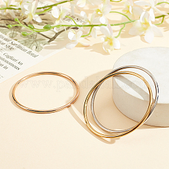 7Pcs 3 Color 304 Stainless Steel Thin Wrap Bangles Set for Women&nbsp;BJEW-BC0001-17