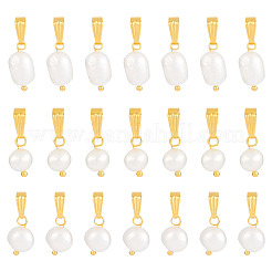 60Pcs 3 Style Natural Pearl Pendants&nbsp;PALLOY-CW00001