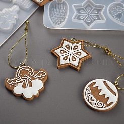 DIY Christmas Tree & Snowflake & Bell & Castle Pendant Food Grade Silicone Molds&nbsp;XMAS-PW0001-004