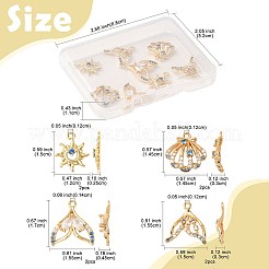 8Pcs 4 Styles Brass Micro Pave Cubic Zirconia Pendants&nbsp;KK-FS0001-96