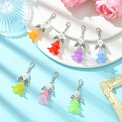 7Pcs Flower Angel Acrylic Pendant Decorations&nbsp;HJEW-JM03783
