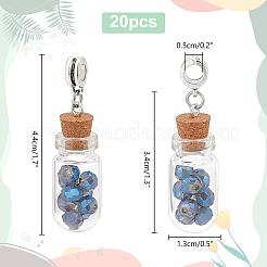 20Pcs Large Hole Alloy Glass Bottles European Dangle Charms&nbsp;FIND-PH0020-42