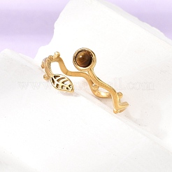 304 Stainless Steel Cuff Open Rings for Women&nbsp;GG-CBA7994-03G-08