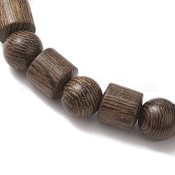 Natural Wenge Wood Beaded Stretch Bracelets for Women Men&nbsp;BJEW-JB13486