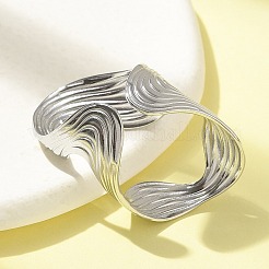 304 Stainless Steel Open Cuff Ring for Women&nbsp;RJEW-M025-03P