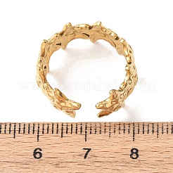 304 Stainless Steel Open Cuff Rings for Women&nbsp;RJEW-K309-35G