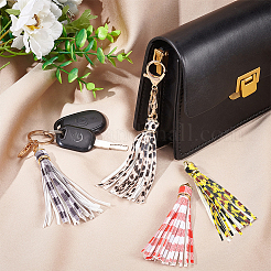 9pcs 9 colors PU Imitation Leather Tassel Pendants&nbsp;FIND-WR0005-86