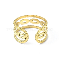 Ion Plating(IP) 304 Stainless Steel Open Cuff Ring&nbsp;RJEW-L109-035G
