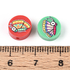 Printed Handmade Polymer Clay Beads&nbsp;CLAY-T022-12L