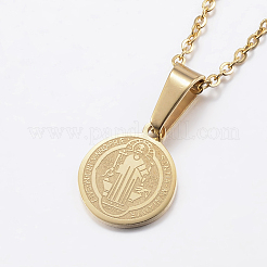 304 Stainless Steel Pendant Necklaces&nbsp;NJEW-J053-01