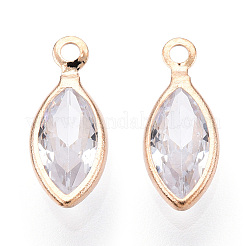 Brass Micro Pave Cubic Zirconia Charms&nbsp;ZIRC-K087-24G