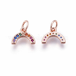 Brass Micro Pave Cubic Zirconia Charms&nbsp;ZIRC-F095-01RG