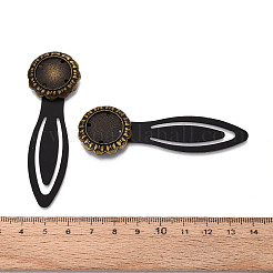 Alloy & Iron Bookmark Cabochon Settings&nbsp;PALLOY-N184-03AB
