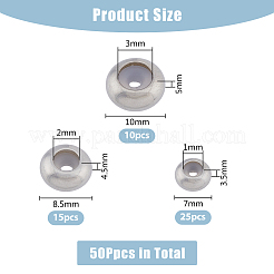 50Pcs 3 Style 316L Surgical Stainless Steel Beads&nbsp;STAS-DC0014-49
