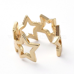 Adjustable Brass Cuff Finger Rings&nbsp;X-RJEW-G096-06G