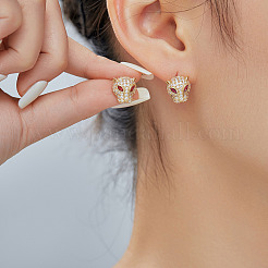 Fashionable Brass Cubic Zirconia Leopard Stud Earrings&nbsp;PP8335