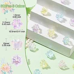 300Pcs 6 Colors Transparent Acrylic Beads&nbsp;TACR-CJ0001-65