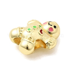 Christmas Brass Enamel Beads&nbsp;KK-L258-02G-04