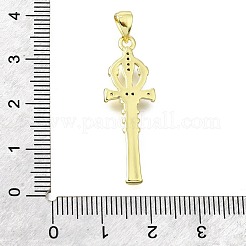 Brass Micro Pave Cubic Zirconia Pendants&nbsp;KK-V007-42G