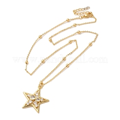 Real 18K Gold Plated Brass Micro Pave Clear Cubic Zirconia Pendant Necklaces for Women&nbsp;LS-NJEW-K381-03C-C