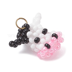 Glass Seed Beaded Cow Pendants&nbsp;PALLOY-MZ01002