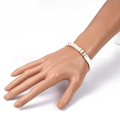Handmade Polymer Clay Heishi Beads Stretch Bracelets&nbsp;BJEW-JB05303-01