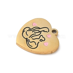 304 Stainless Steel Enamel Pendants&nbsp;STAS-I351-21G-01