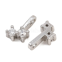 Brass Micro Pave Cubic Zirconia Charms&nbsp;KK-H538-19B-P