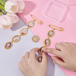 2Pcs Oval Iron Safety Pins&nbsp;JEWB-UN00002