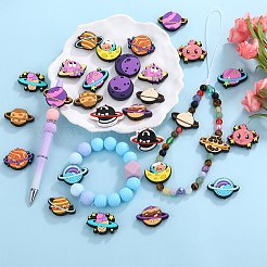 15Pcs Planet PVC Plastic Beads&nbsp;KY-SZ0001-57