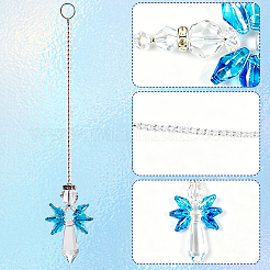 1Pc Glass Angel Pendant Decorations&nbsp;HJEW-DJ0001-17A