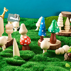16Pcs 16 Styles Unfinished Wood Ornaments&nbsp;WOOD-TA0002-77