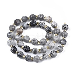 Natural Map Stone/Picasso Stone Beads Strands&nbsp;G-N326-100-09