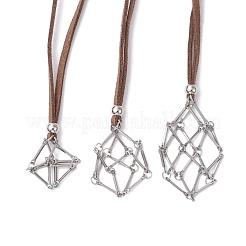 3Pcs 3 Style Brass Bar Connected Pouch Empty Stone Holder for Pendant Necklace Making&nbsp;NJEW-JN04587