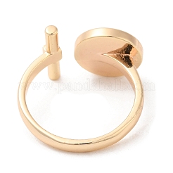 Natural Shell Flat Round & Column Open Cuff Ring&nbsp;RJEW-G288-08G