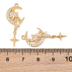 Brass Micro Pave Clear Cubic Zirconia Pendants&nbsp;CU-CBA804C-01G