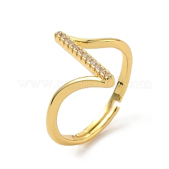 Brass Micro Pave Cubic Zirconia Finger Rings&nbsp;RJEW-H258-19G