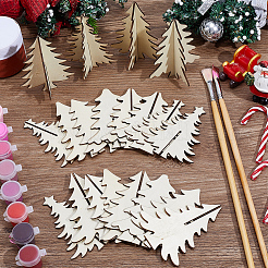 4 Styles Christmas Theme Unfinished Wood Solid Display Decorations&nbsp;DJEW-WH20002-21A