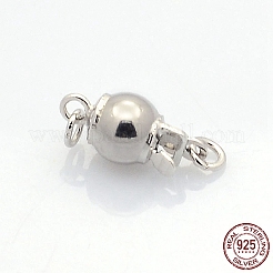 925 Sterling Silver Round Box Clasps&nbsp;STER-L018-01-6mm