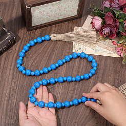 1Pc Round Natural Wood Beads Wall Hanging Decorations&nbsp;HJEW-CN0001-38D