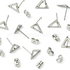 10Pcs 201 Stainless Steel Stud Earring Findings with Hole&nbsp;EJEW-FS0001-14A